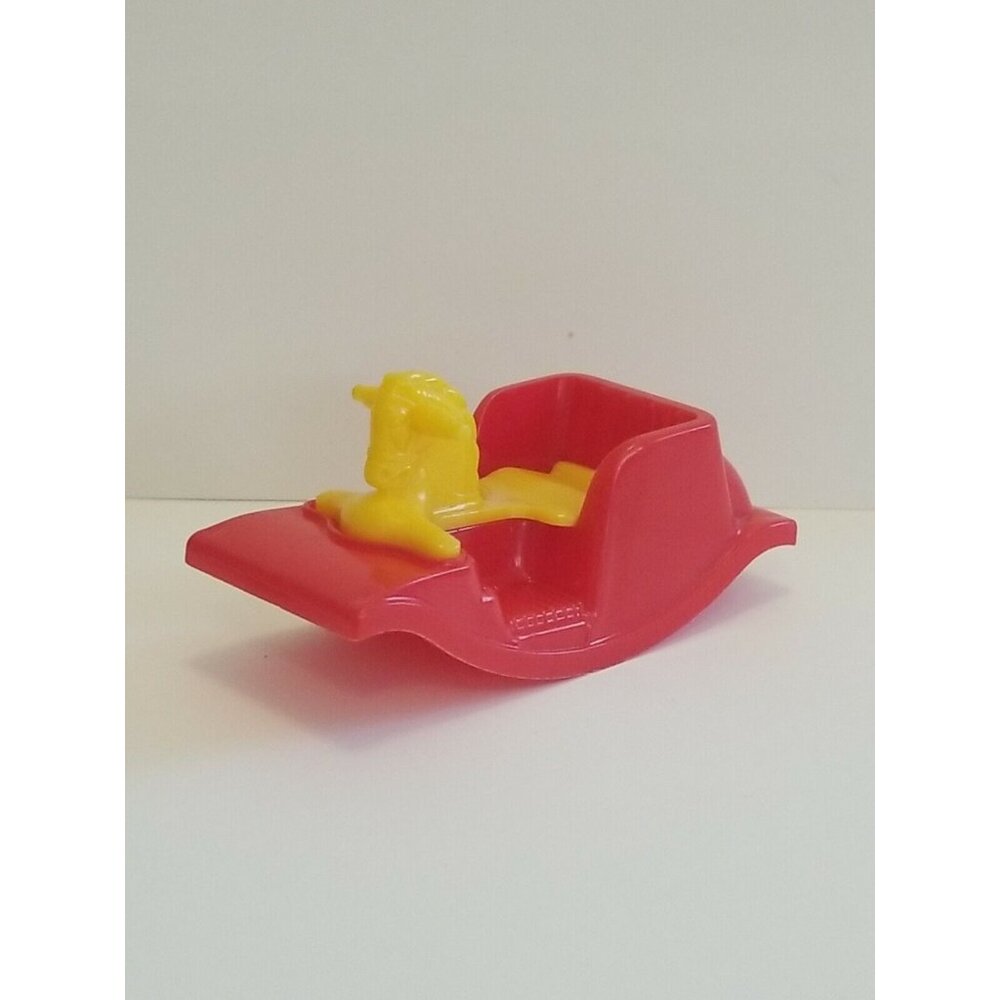 VTG ACME Thomas Toy Red Yellow Rocking Horse Dollhouse Miniature Plastic